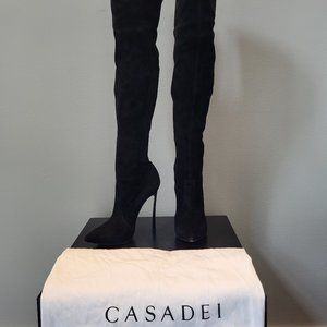 Casadei Black Over the Knee Boots